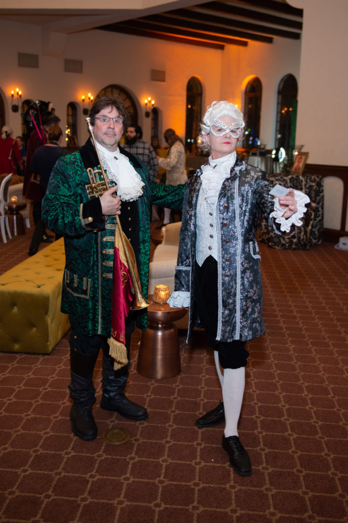 Trumpeter and herald caller at the 50th birthday party for Robert Pupelis (Photo by Priscilla Dickson)