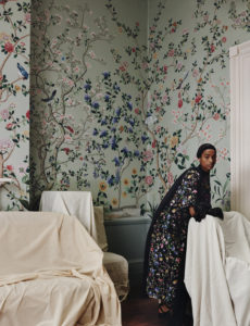 De Gournay X Erdem Collection includes lavish wall panels and frocks.