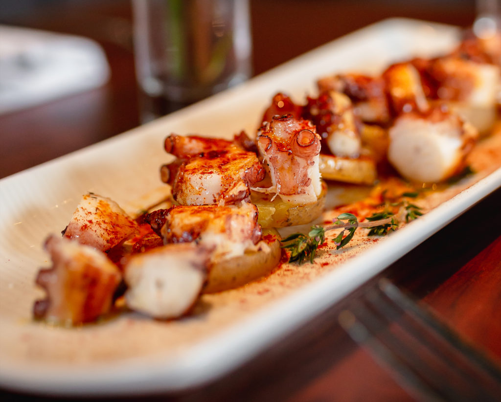 Galician octopus is another dish on the Enrique Tomás menu.