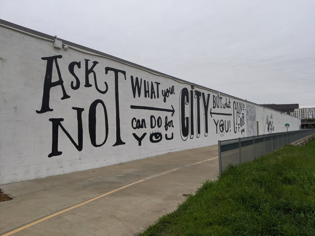 Artwork on the Trinity Strand Trail. (Photo by Madison Mask)