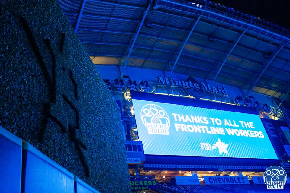 The Houston Astros' Minute Maid Park offers a special thanks. (Instagram photo @astros)