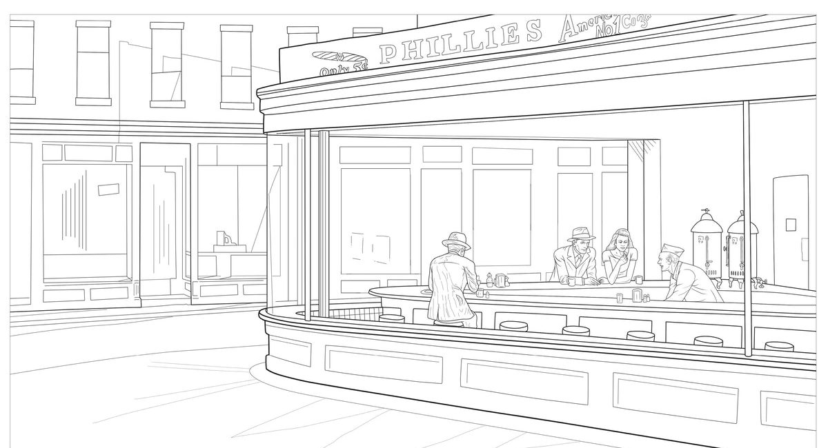 ArtInstituteColoringBookNighthawks