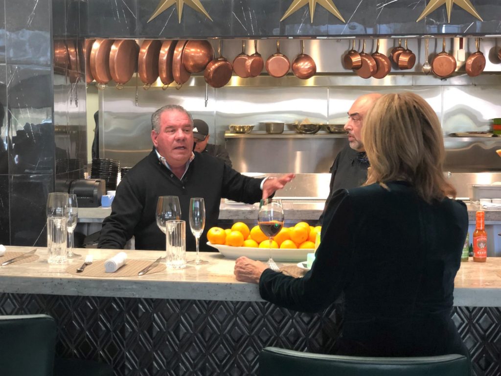 Bruce Russo with Avner Samuel and Jane McGarry at Nosh