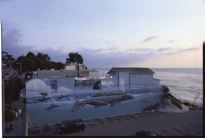 The very first Whaling Wall was painted in Laguna Beach in 1981. (Courtesy of Wyland Foundation)
