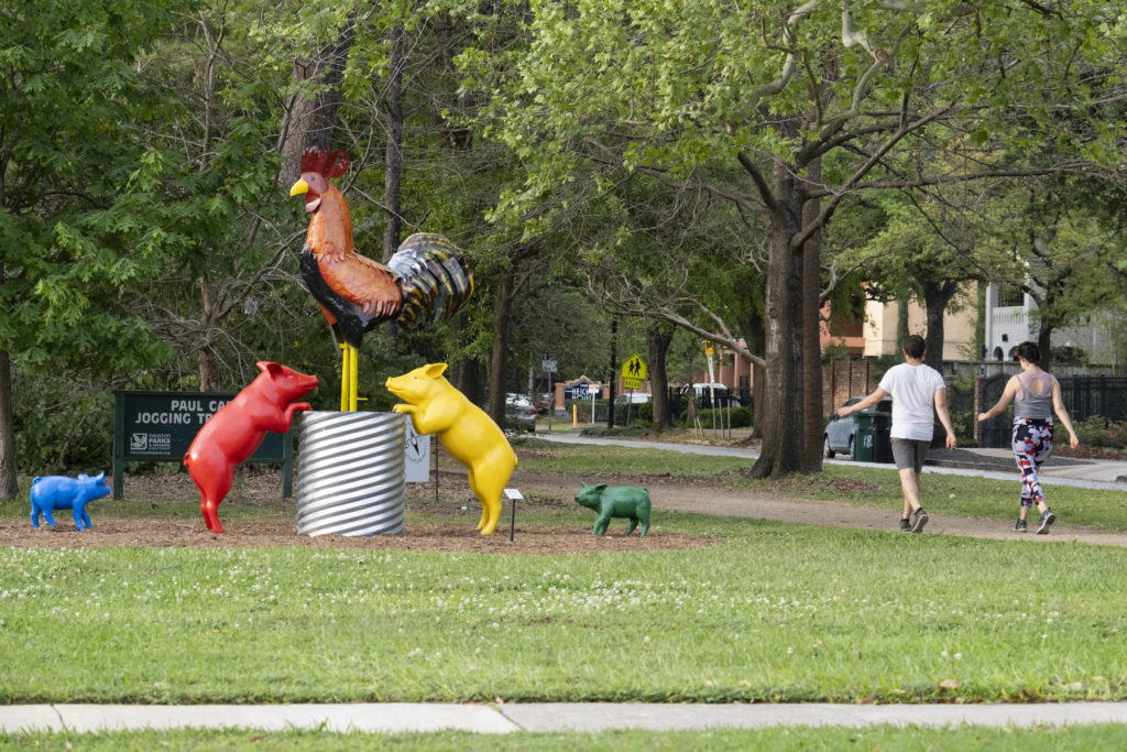 Life in Houston now has many more people walking. Here's a look at the Heights Boulevard esplanade. (Photo by F. Carter Smith)