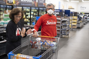 Senior customers get to shop at Wal-Mart for an exclusive hour every Tuesday morning before the store opens to the public after the outbreak of Covid-19 (Photo by F. Carter Smith)