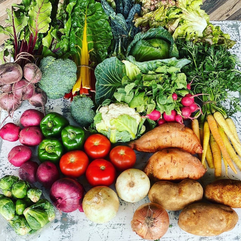 Vegetables packed into the to-go boxes include all variety of foods ranging from kale to potatoes to bell peppers and onions. (Photo by Courtesy Dish Society)