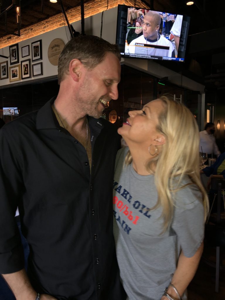 Matt and Jennifer Brice at the reopening of their Federal American Grill. (Photo by Judy Nichols)