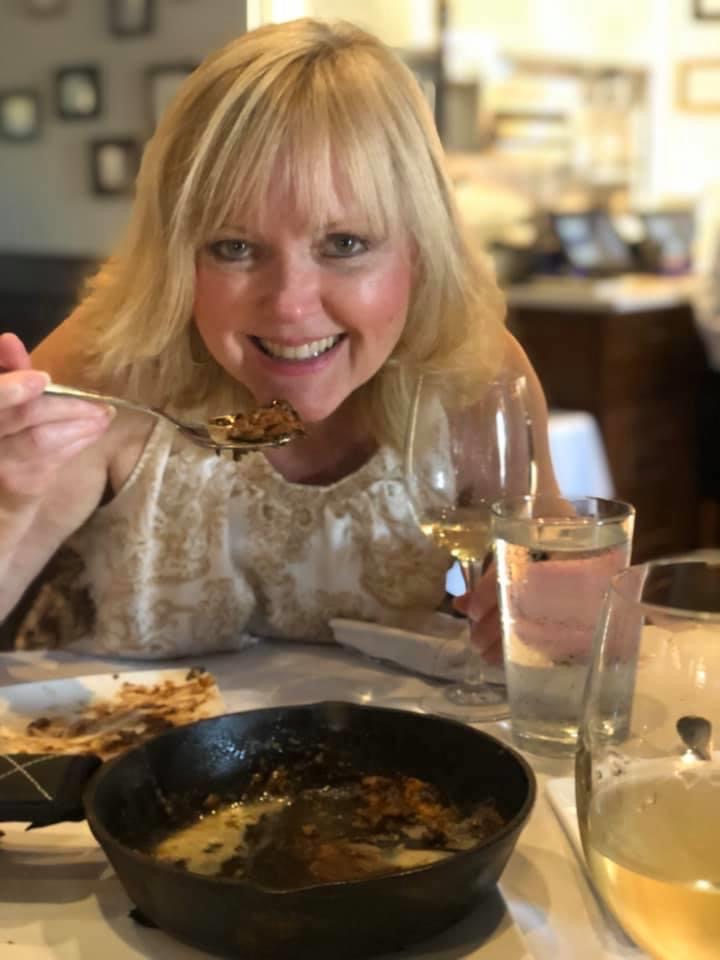 Brenda Cheney among diners at Federal American Grill on the first night of reopening. (Photo by Judy Nichols)