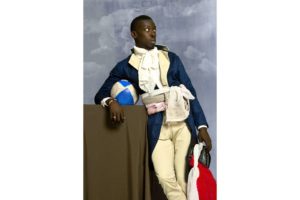 Omar Victor Diop’s “Jean-Baptiste Belley,” 2014, from the “Diaspora Series,” is one of the signature images in the Moody Center for the Arts exhibition “Radical Revisionists.” (Copyright the artist, courtesy Galerie Magnin-A, Paris)