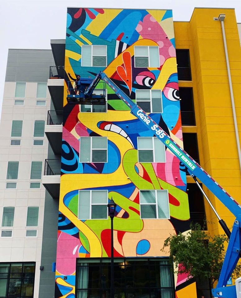 Eric Inkala's mural at the Mag & May development. (Photo by Near Southside, Inc.).