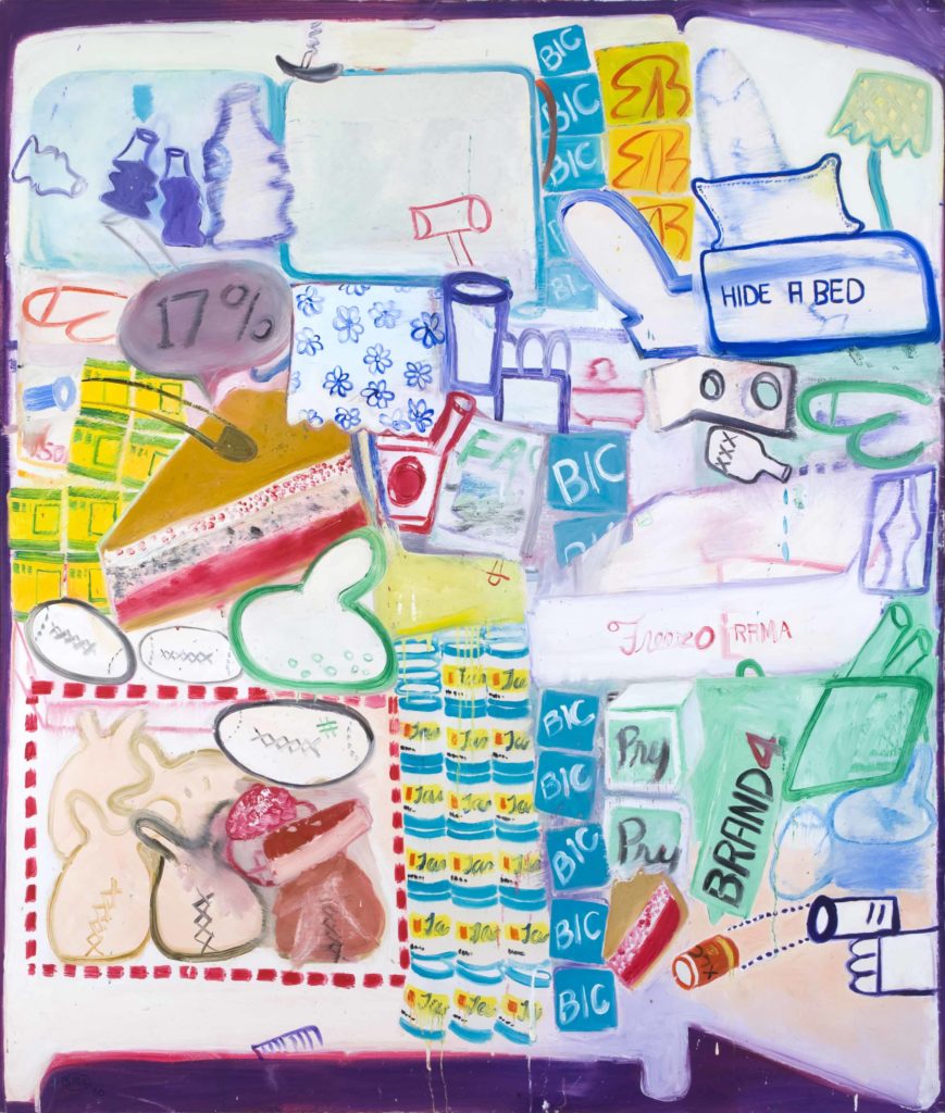 Peter Saul's "Icebox," 1960, reveals the artist being among the first to pick up upon the nascent Pop Art movement. This important early canvas is owned by the Harkey Family Collection, Dallas.