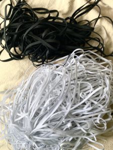 Elastic bands used for masks is increasingly hard to find.