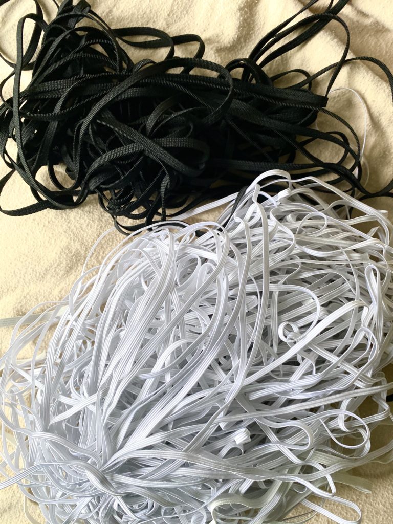Elastic bands used for masks is increasingly hard to find.