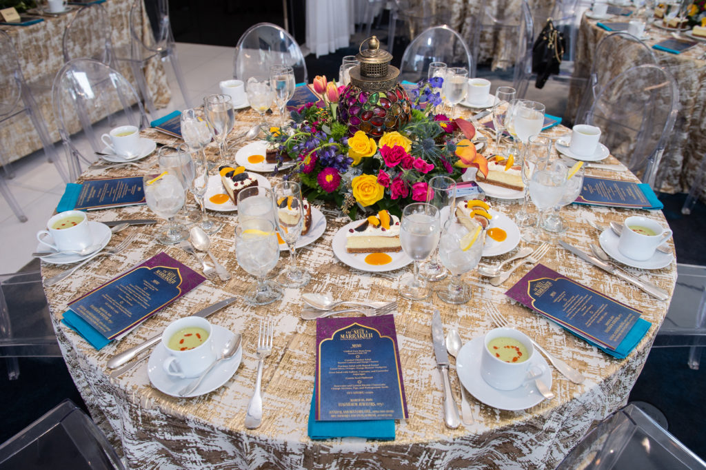 Morocco inspired table dressing for the Houston Grand Opera luncheon (Photo by Wilson Parish)
