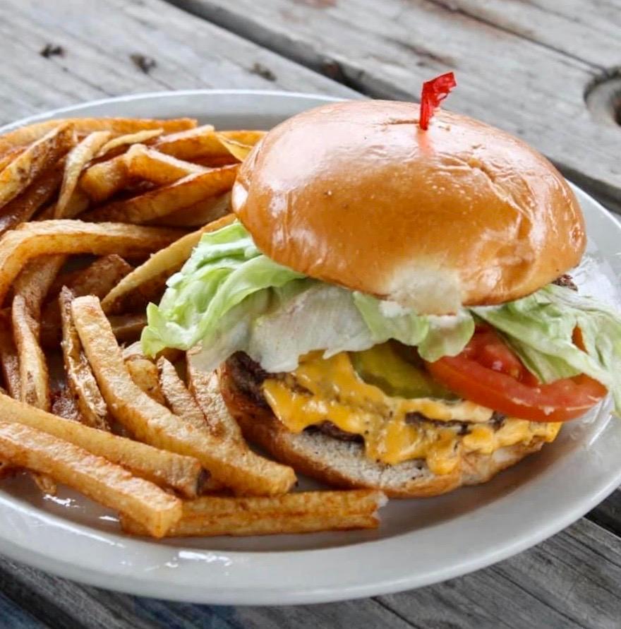 The burger from the new Rufus Bar & Grill, adds to Billy Woodrich's barbecue.