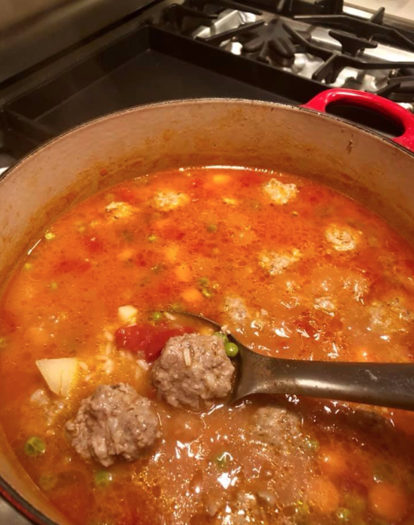 Debbie Festari's abondigas (Mexican meatball soup) from her mother's recipe. (Facebook photo)