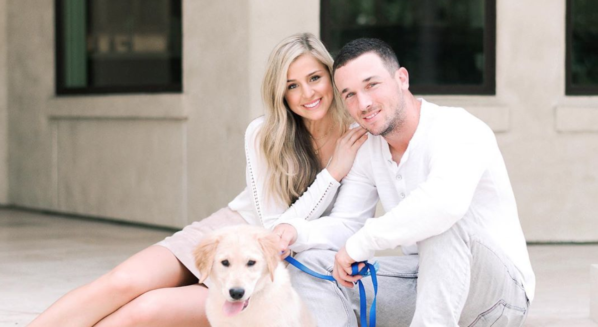 Alex Bregman, seen here with his fiancée Reagan Howard