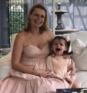 Valerie Dieterich and daughter Madison at home on Easter Sunday when there are no in-church services.