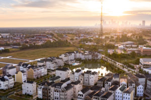 Somerset Green aerial sunrise; Image Credit Hines
