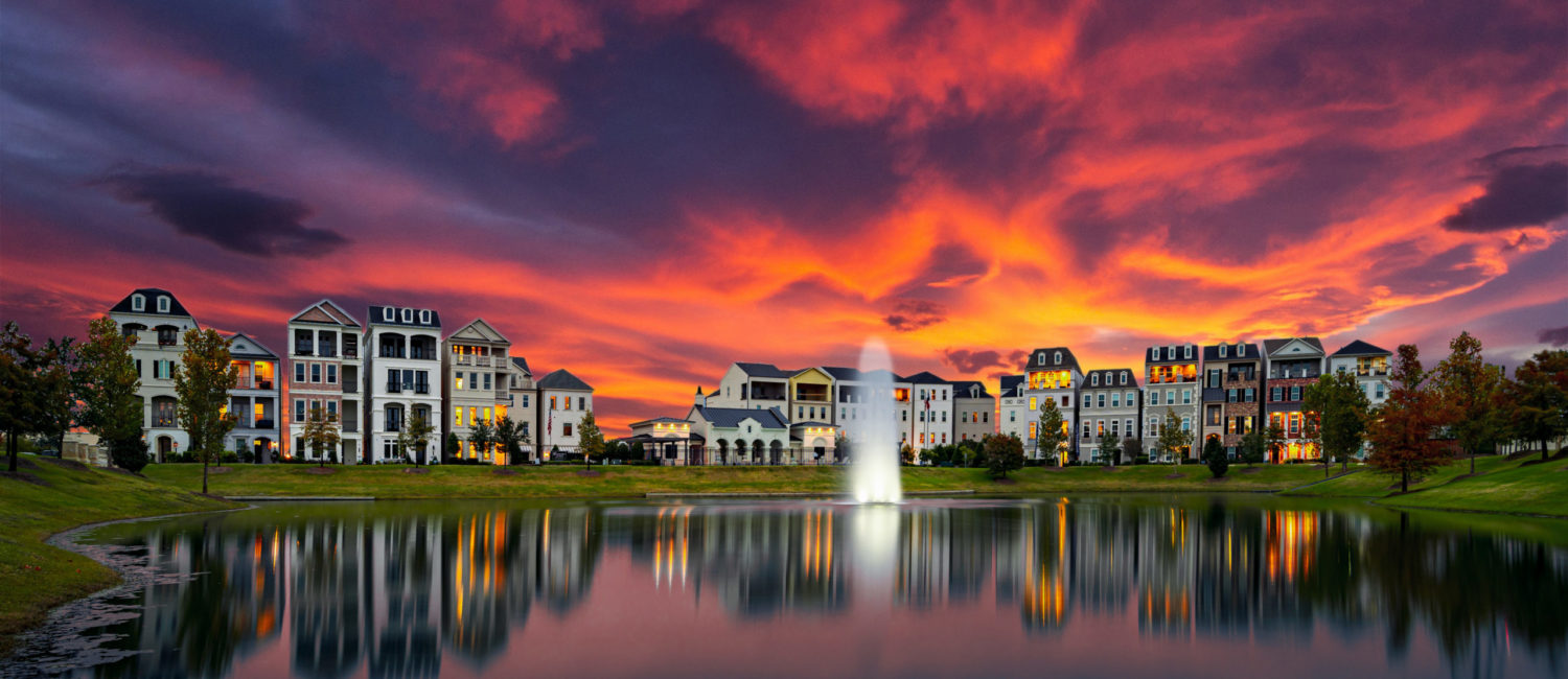 Somerset Green sunset water features; Image Credit Bryan Malloch
