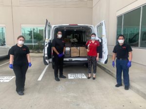 Frontline employees at Memorial Hermann Hospitals receive family meals from area restaurants.