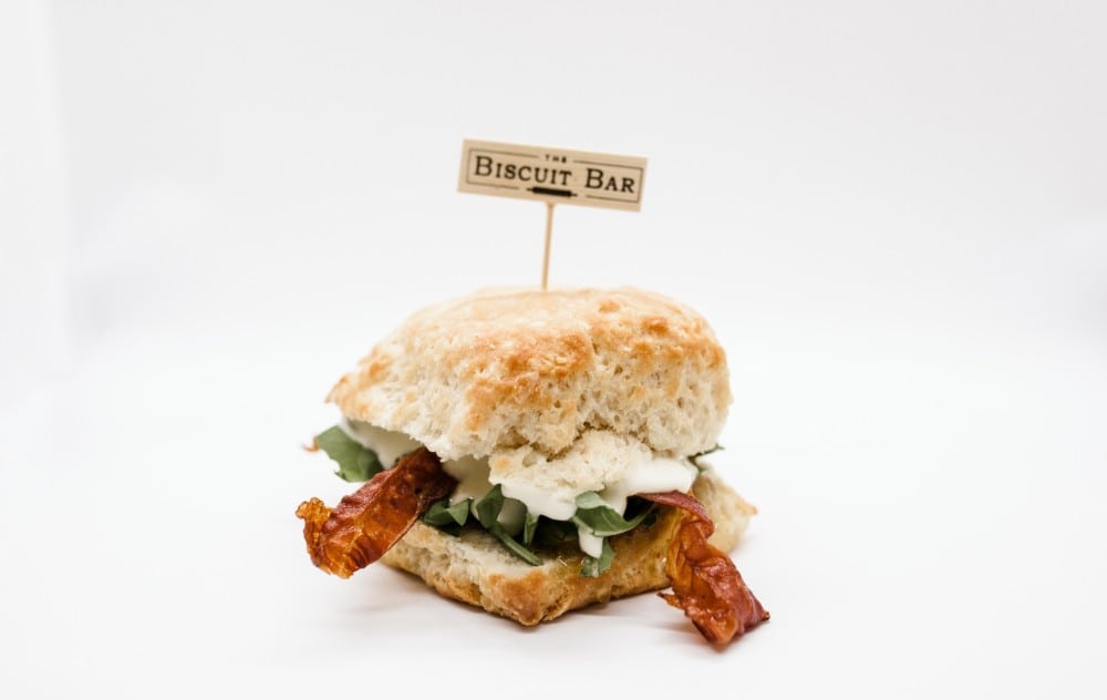 The F.A.B.B with sweet fig preserves, arugula leaves, gooey brie and crispy bacon.