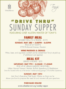 Urban Harvest Drive Thru Sunday Supper!