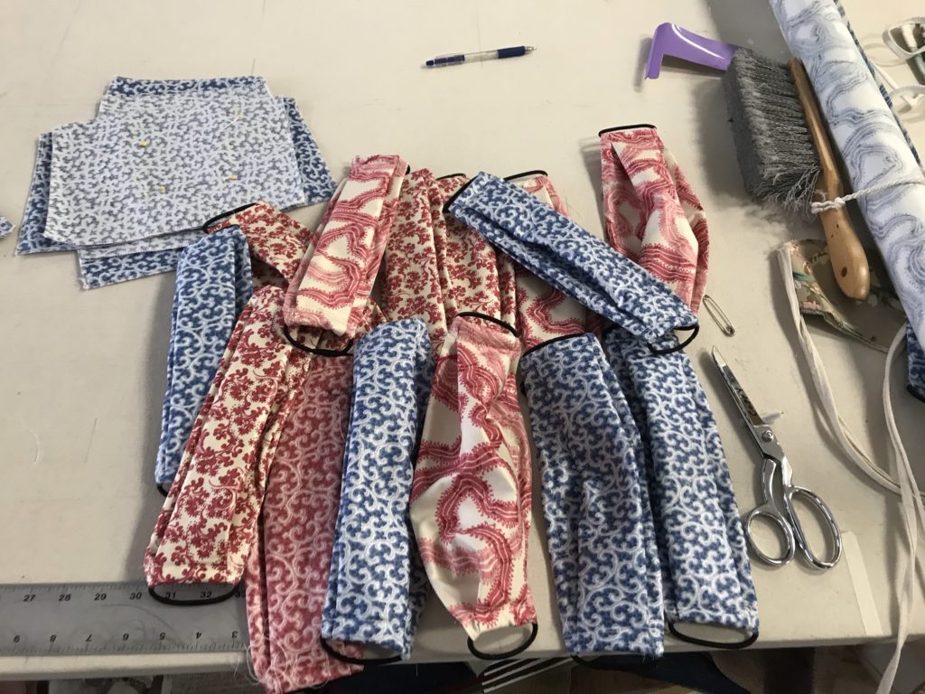The Plainville, Kansas factory that produces Rose Cumming Chintzes and Classic Cloth textiles is now making masks out of the fabrics.