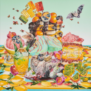 Christina Nicodema’s “Balut Shrine,” 2019, at Nancy Littlejohn Fine Art. Available: $2,500.