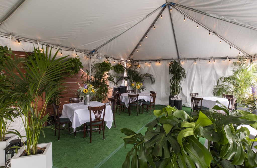 One Fifth's Lexus Patio continues the al fresco element for social distancing. (Photo by Julie Soefer)