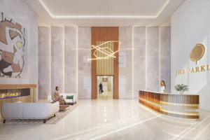 The Parklane high-rise lobby