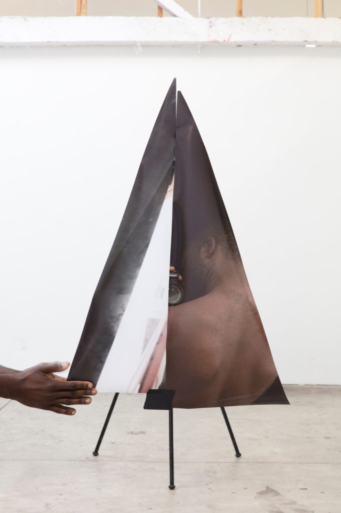 Paul Mpagi Sepuya's "Mirror Study (0X5A7385)," 2018, conflates photography and sculpture to explore black, queer identity. L.A.-based Sepuya was featured in last summer's "Stonewall 50" exhibition at the CAMH, and also in a solo at Blaffer Art Museum as part of FotoFest 2020. (Courtesy the artist; DOCUMENT, Chicago; Team Gallery, New York; and Vielmetter, Los Angeles)