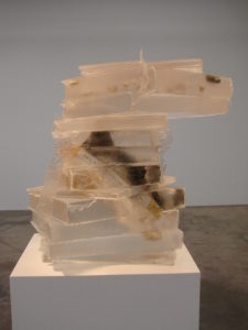 Joseph Havel’s “Friction (river stones),” 2014, formed from cast polyester resin, a paperback book, and stones, speaks to a union of the written word and the natural world. The artist is the long-standing director of the Glassell School of Art, MFAH. (Courtesy the artist and Hiram Butler Gallery, Houston)