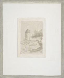 2018 Texas Artist of the Year Francesca Fuchs’ nuanced painting, “Framed Print: Tower,” 2013. The former Core Fellow directs the painting program at the MFAH Glassell School of Art. (Courtesy the artist and Inman Gallery, Houston)