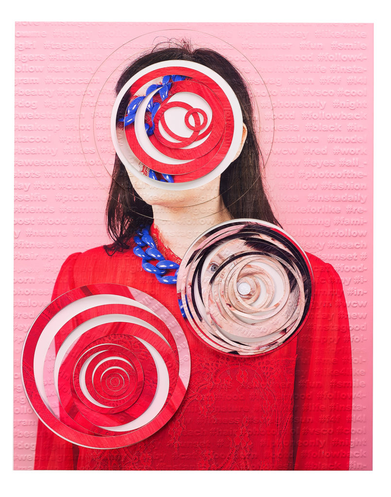 We're tracking Karen Navarro's work, recently featured in the May/June PaperCity. Here, Navarro's "Subject #2 variation 1," 2019, employs an appropriation technique not unlike that of DJ Screw; the rising Houston artist is featured in "Slowed and Throwed," on view once the museum reopens. (Courtesy the artist and Foto Relevance, Houston)