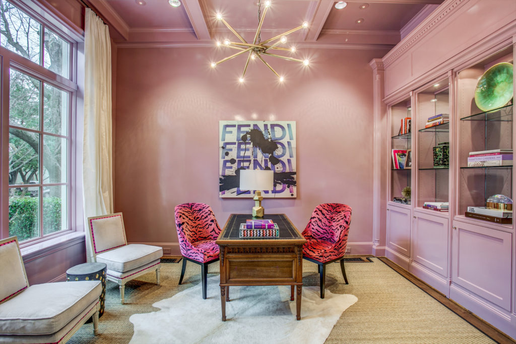 Westcott's bubblegum pink office. (Photo by Compass Real Estate)
