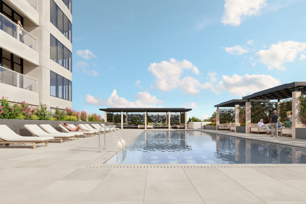 The Parklane's pool and amenity deck is being reimagined in the makeover.