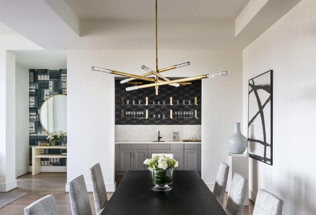 Artistic elements include Circa Lighting in the dining area. (Photo by Julie Soefer)