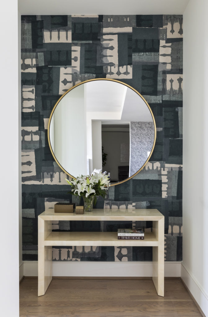 Bold wallpapers make a statement. (Photo by Julie Soefer)