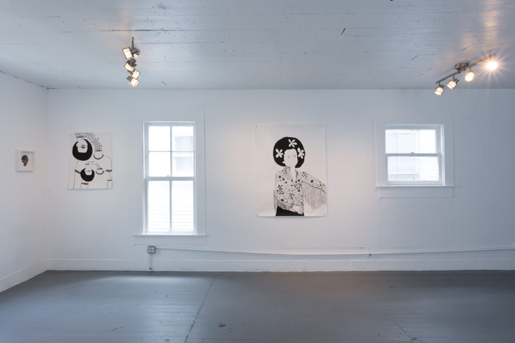 Jasmine Zelaya's women take over the interiors of a historic row house in Project Row Houses' Round 51, curated by Ryan Dennis. (Photo by Alex Barber)