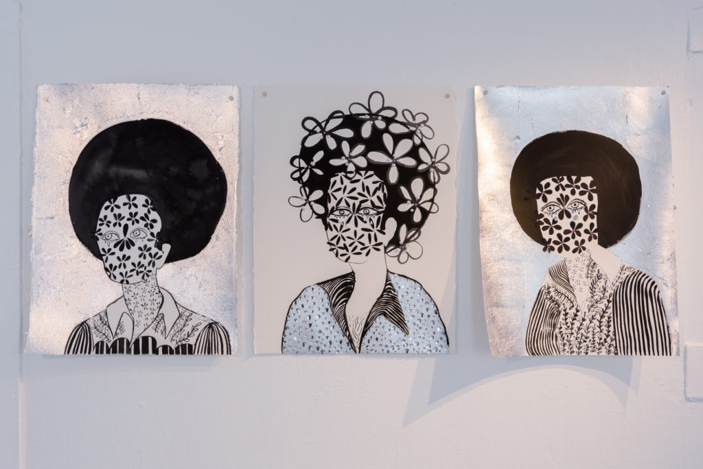 A lineup of ladies in Jasmine Zelaya's Project Row Houses' installation. (Photo by Alex Barber)