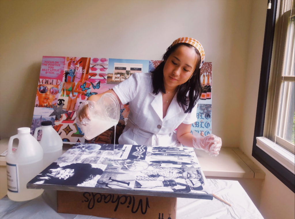 Alexis Ho converted her childhood playroom into an art studio.
