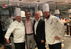 Steak 48 Chef Marc Lupino, owner Jeff Mastro, Oliver Badgio, Steak 48 Executive Chef Jeff Taylor in Houston for the reopening at the pandemic-induced closure (Photo by Shelby Hodge) (Photo by Shelby Hodge)