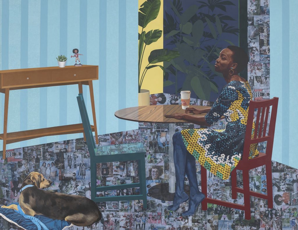 Njideka Akunyili Crosby’s Dwell: Me, We, 2017 Dallas Fort Worth museums