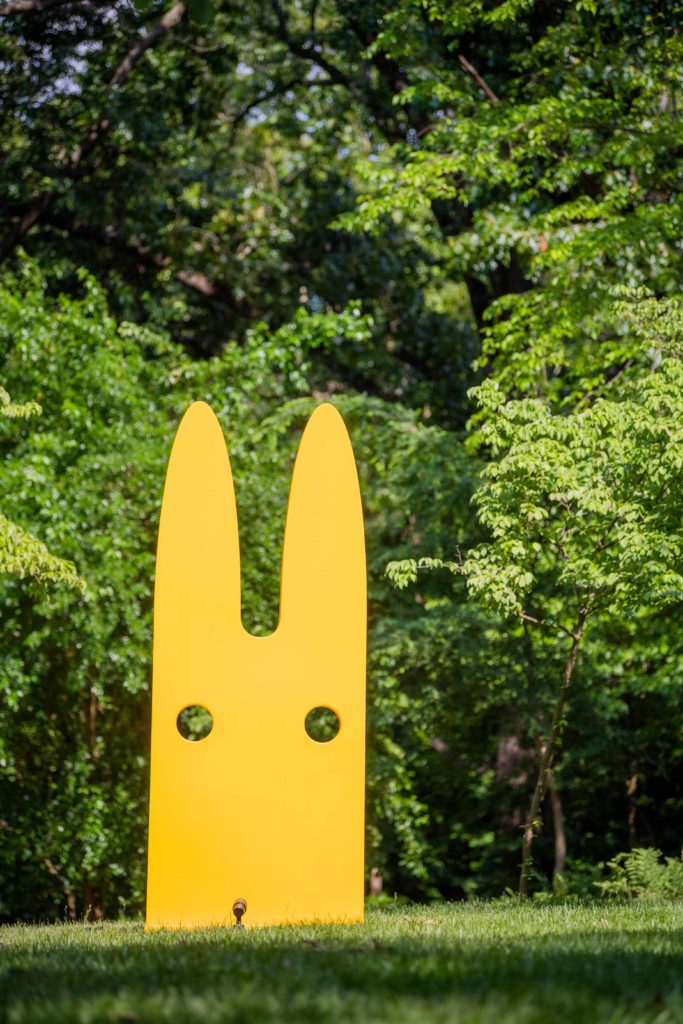 Jeffie Brewer's droll "Bunny," 2019, is among the artist's menagerie featured in the upcoming "Color Field" exhibition of outdoor sculpture, presented by Public Art UHS at the University of Houston fall 2020 through spring 2021. (Courtesy the artist and Crystal Bridges Museum of American Art, Bentonville, Arkansas)  