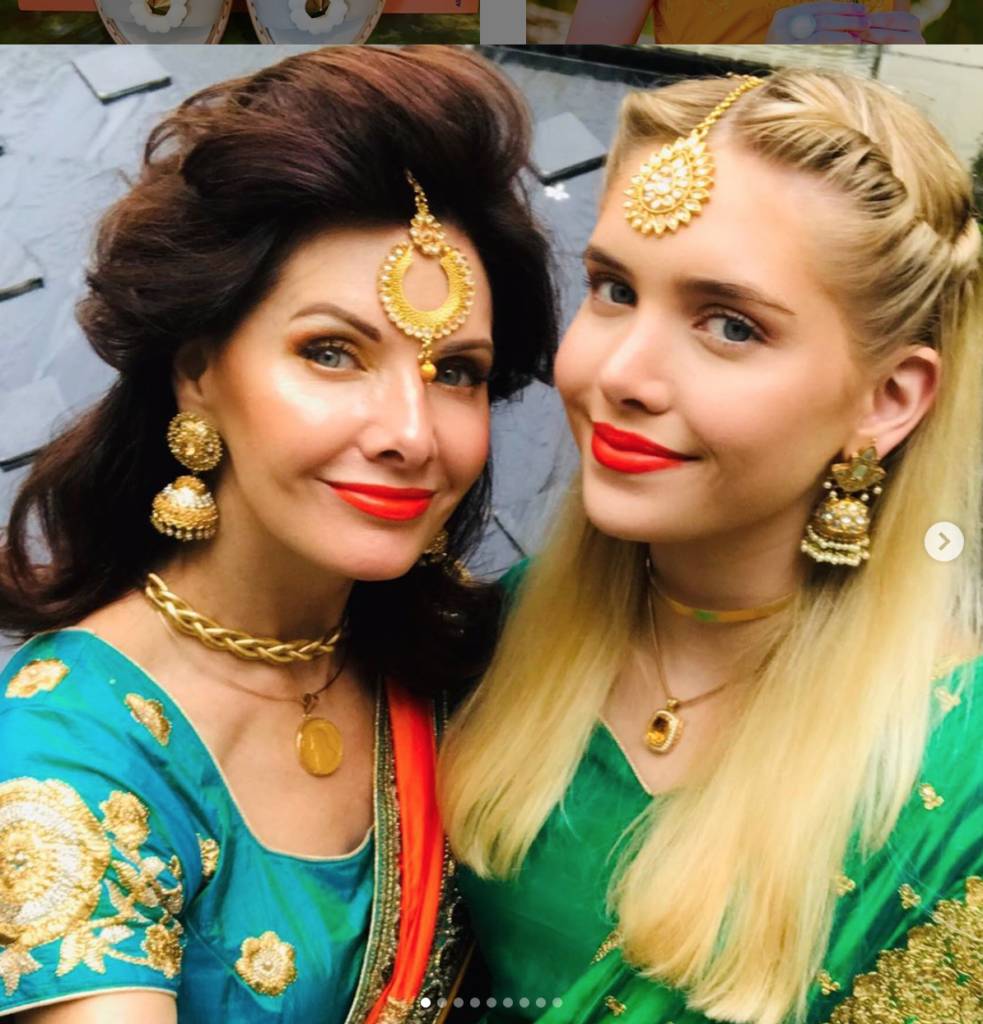 Marla Hurley and daughter Anne dressing up for an outing in Jaipur, India. 