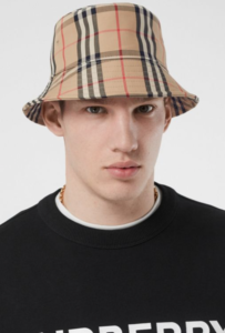 Bucket hat, $320, at the Burberry boutique, burberry.com