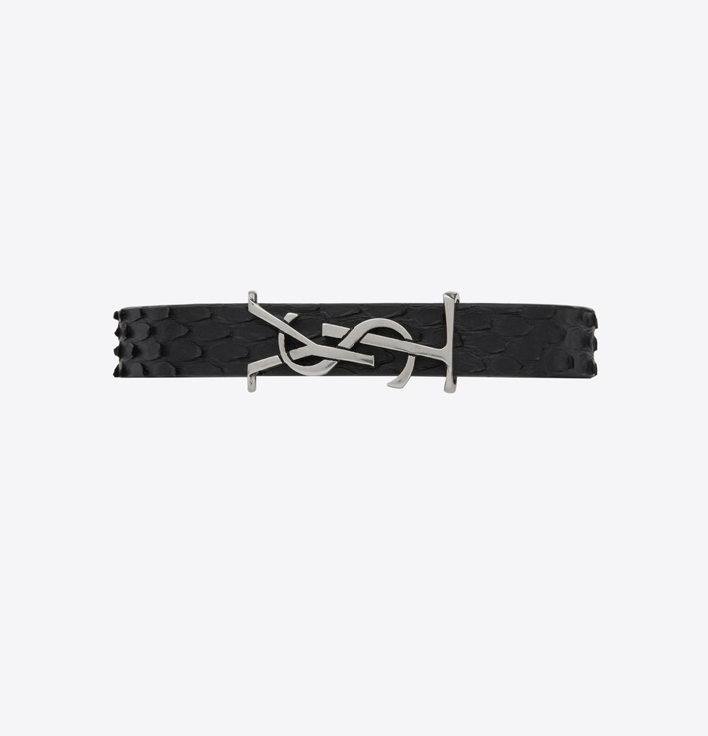 Opyum bracelet in python, $375, available at Saint Laurent boutiques and at Saintlaurent.com