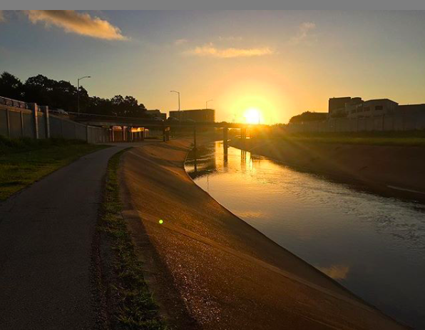 Brays Bayou nails it with the morning sunrise.